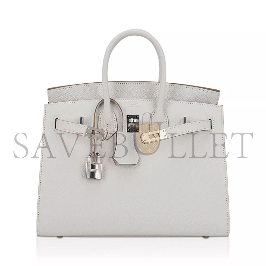 H**mes master birkin 35 epsom leather pearl grey silver buckle luxury bag 205239520901 (35*28*18cm)
